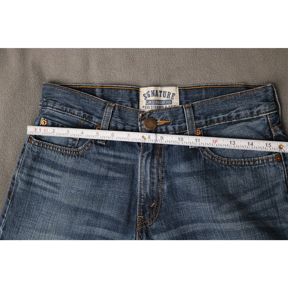 LEVIS SIGNATURE Jeans Mens 30x32 Slim Straight Dark Wash Everyday Wear - Picture 7 of 11